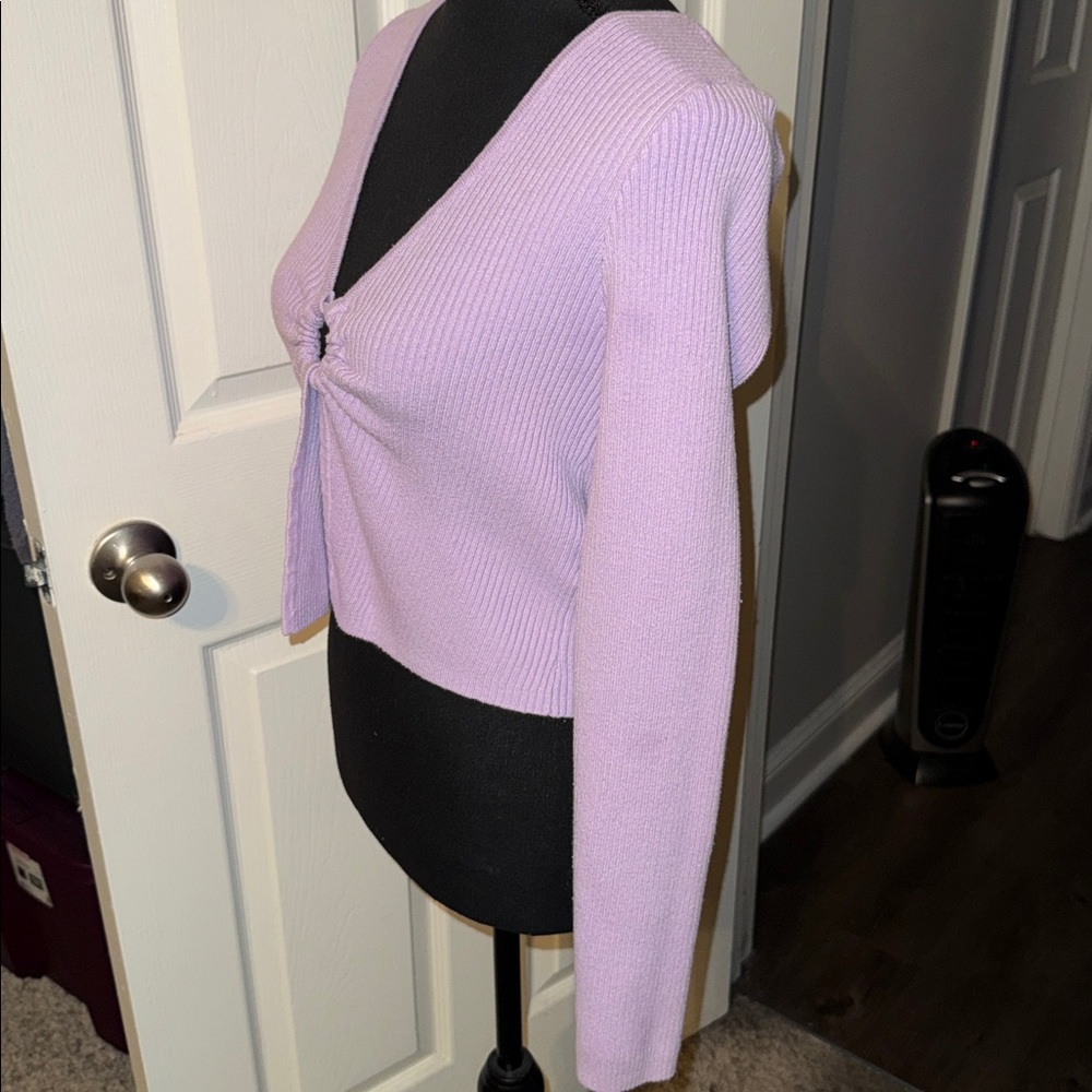 π€AEROPOSTALE LILAC V-NECK CARDIGAN SIZE Mπ€ - Picture 3 of 8